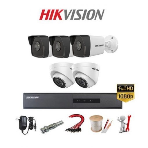 trọn bộ 5 camera giám sát 2.0MP Hikvision