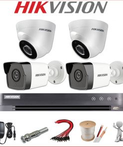 Lắp đặt trọn bộ 4 camera giám sát 1.0MP Hikvision